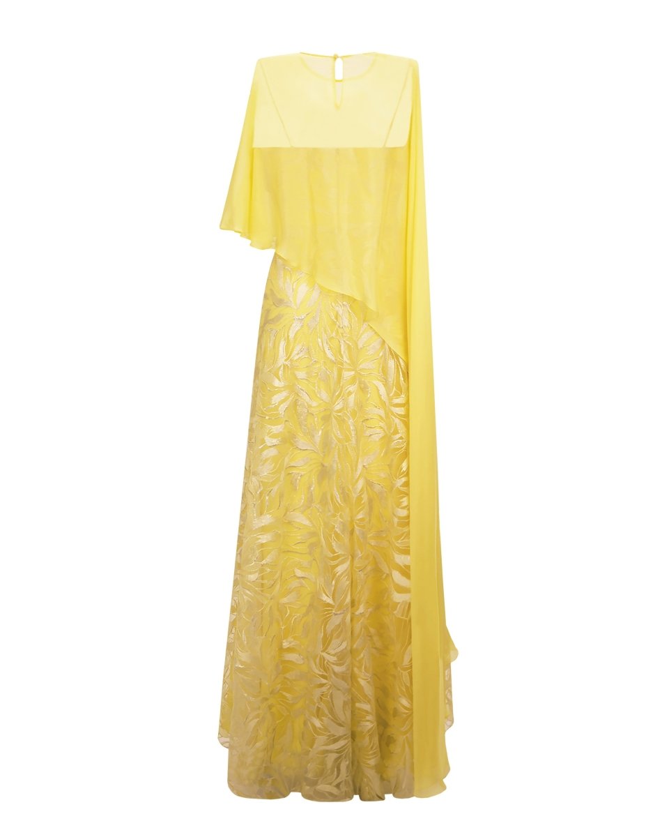 Long Dress With Chiffon Cape - Gemy Maalouf