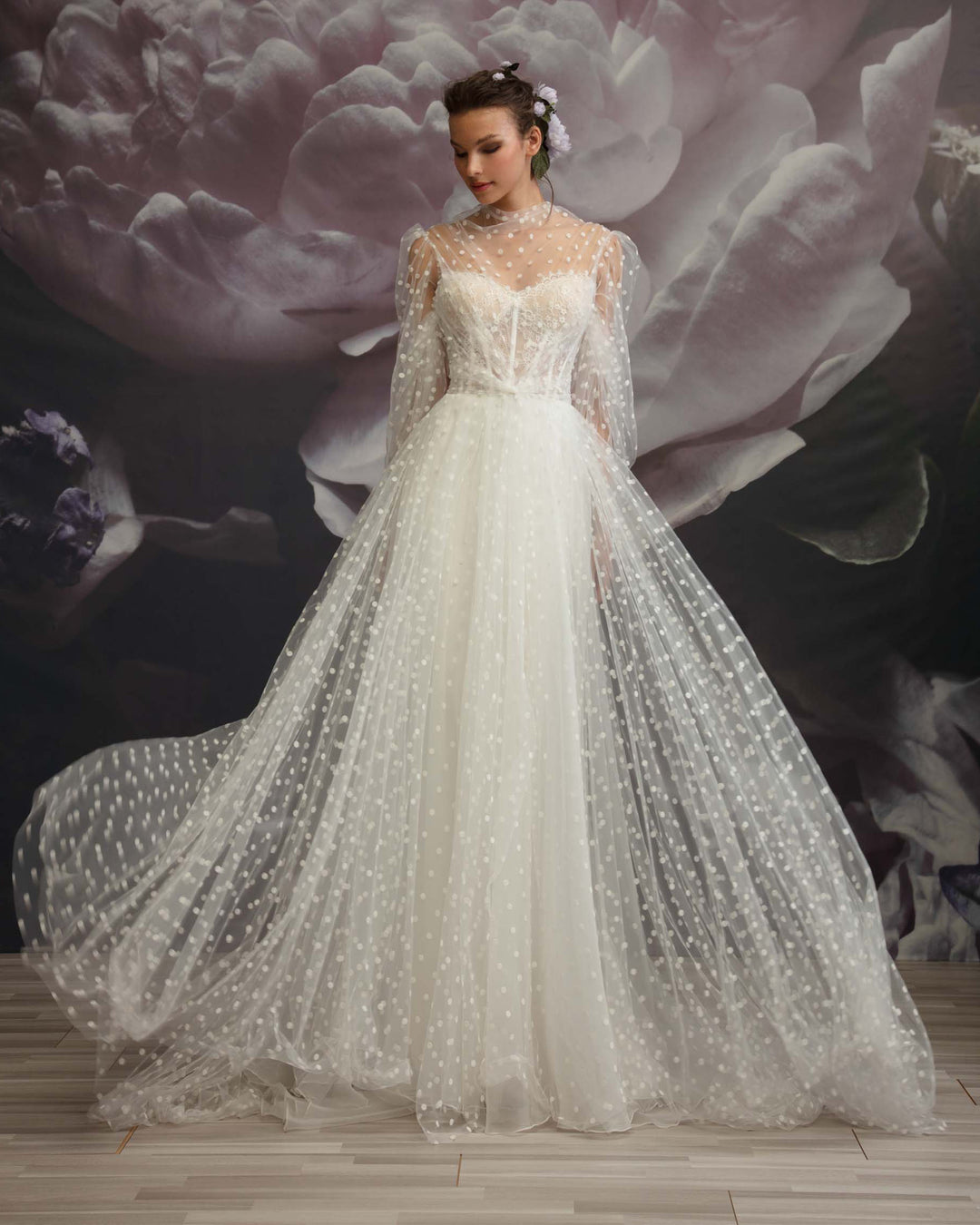 High-neckline tulle wedding dress Edition Gemy Maalouf Bridal 22