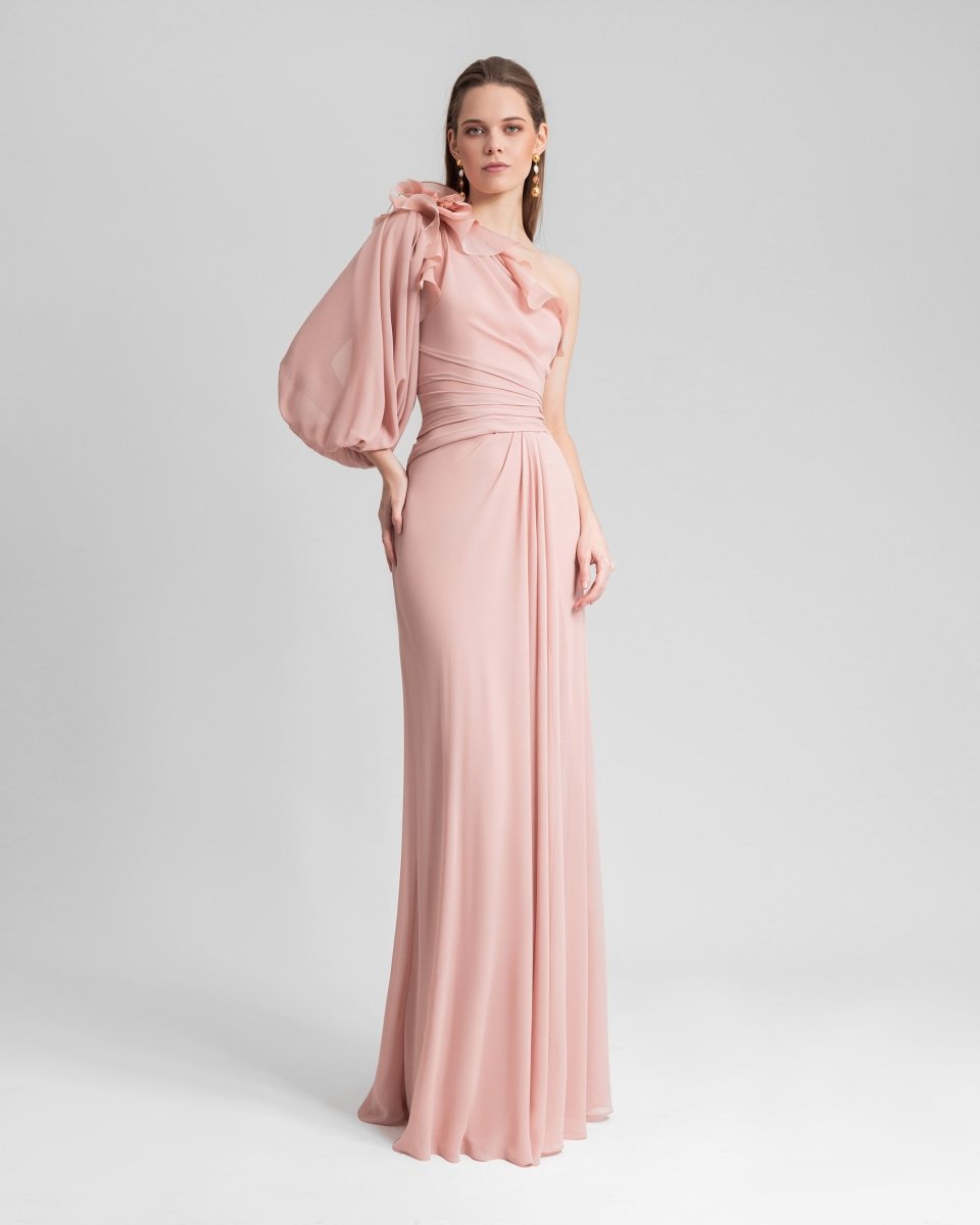 One - Shoulder with Draping Dress - Gemy Maalouf