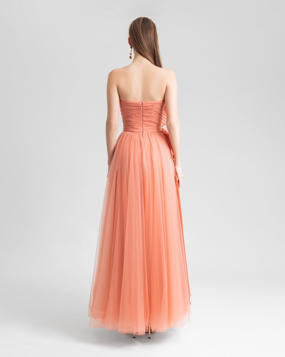 Draped Flower Strapless Dress - Gemy Maalouf