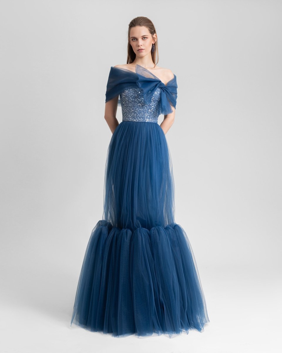 Beaded Tulle Dress - Gemy Maalouf