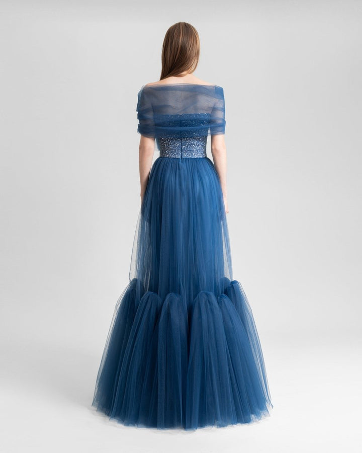 Beaded Tulle Dress - Gemy Maalouf