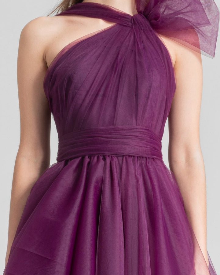 Bow - Like Purple Tulle Dress - Gemy Maalouf