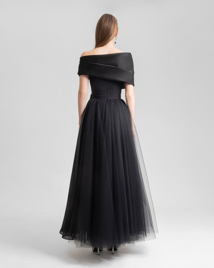 Draped and Ruffled Tulle Dress - Gemy Maalouf