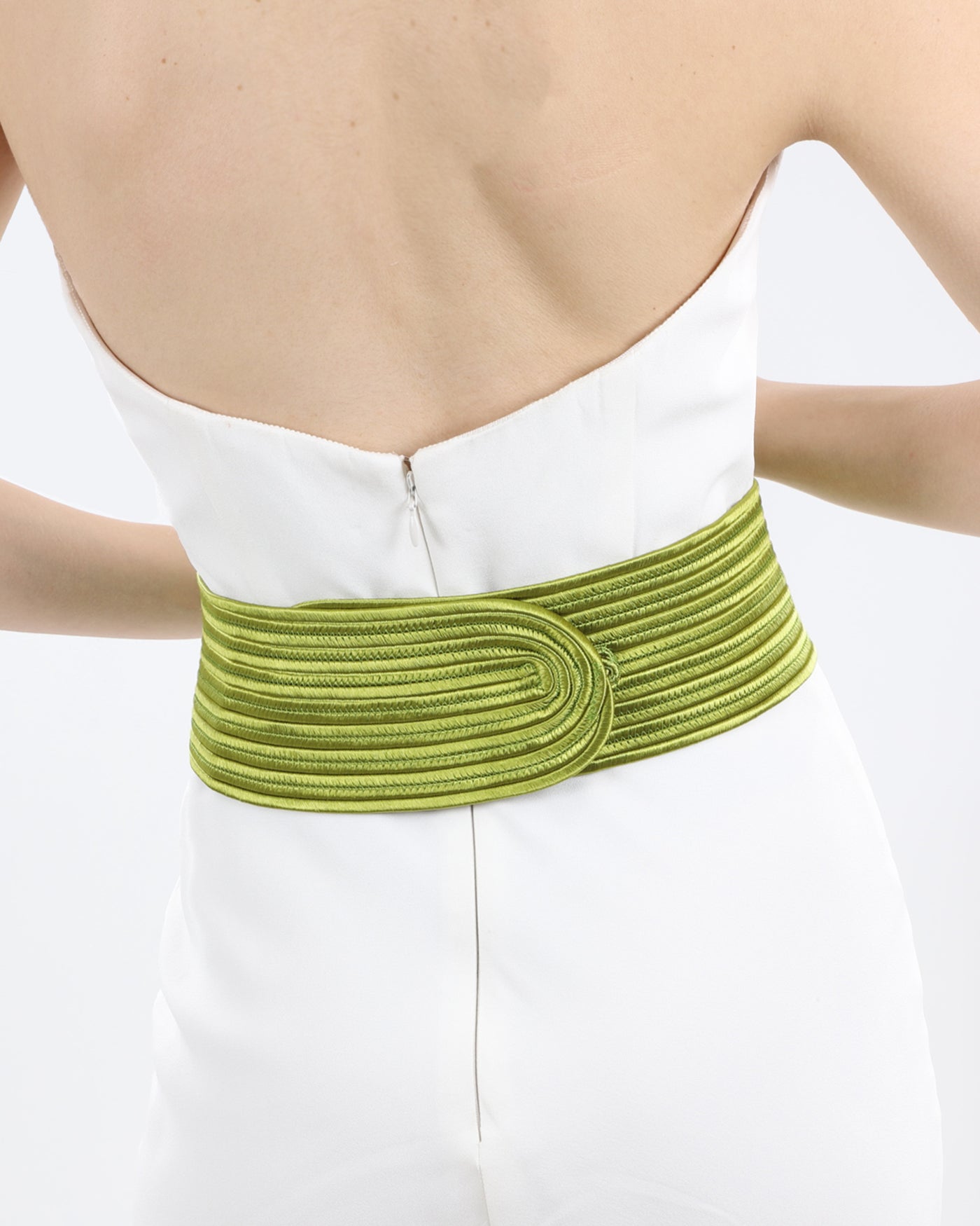 Knitted Green Belt With Cut-Outs