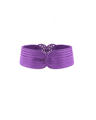 Knitted Mauve Belt With Stones
