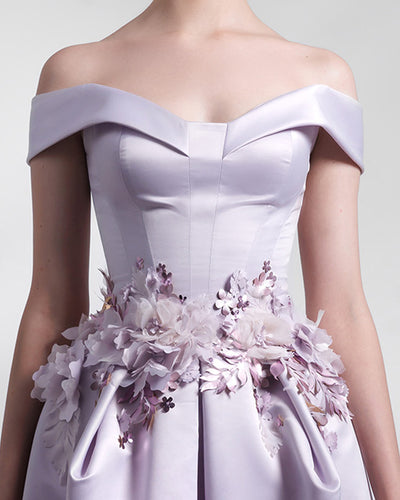 Off-Shoulder Lilac Dress