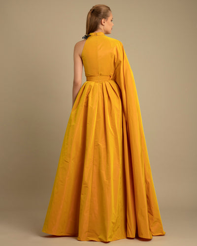 Asymmetrical Mustard Dress