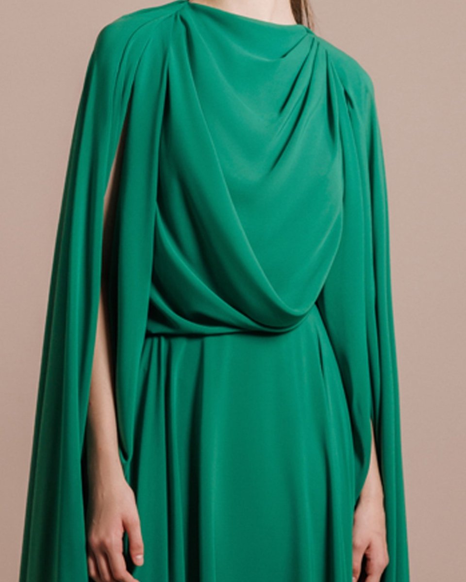 Draped Chiffon Kaftan - Gemy Maalouf