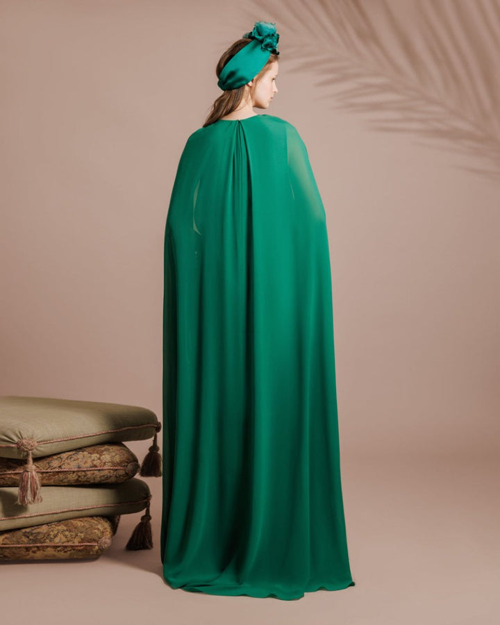 Draped Chiffon Kaftan - Gemy Maalouf