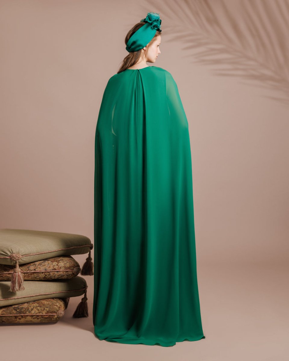 Draped Chiffon Kaftan - Gemy Maalouf