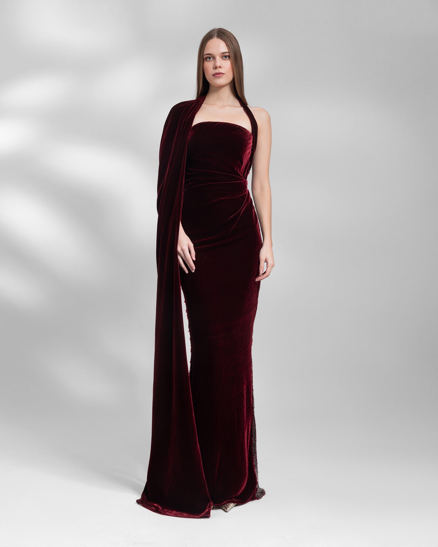 Strapless Velvet and Sequined Dress
