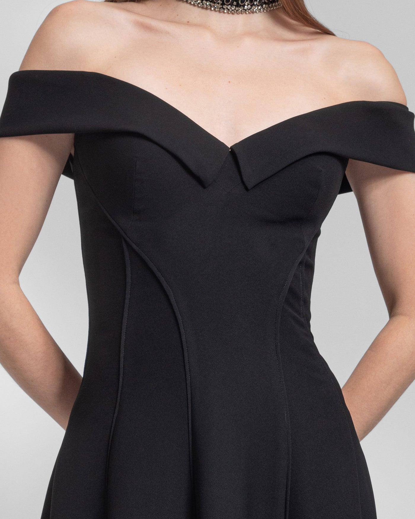 Folded Off-Shoulder Dress
