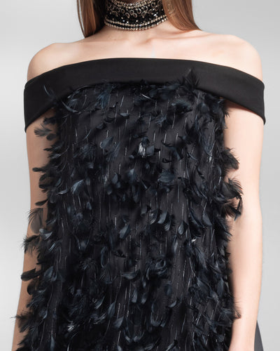 Feather Flared Dress