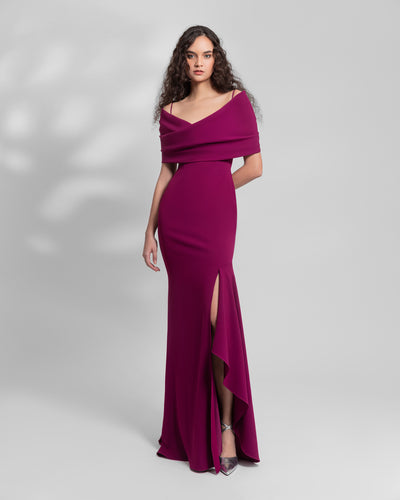 Draped Off-The-Shoulders Dress