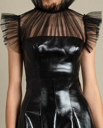 Leather Tulle Dress