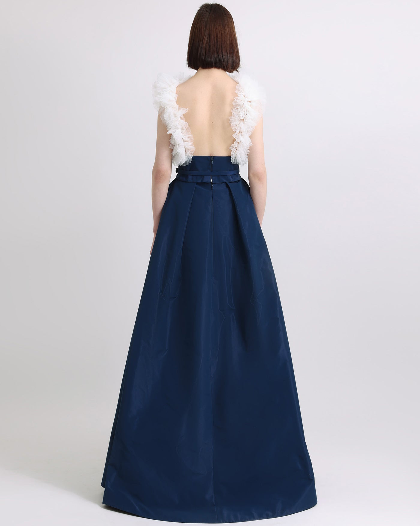 Backless Tulle Top with Long Skirt