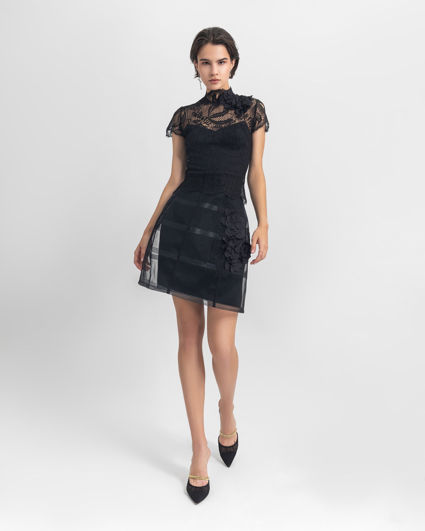 Lace Top & Cage-Like Skirt