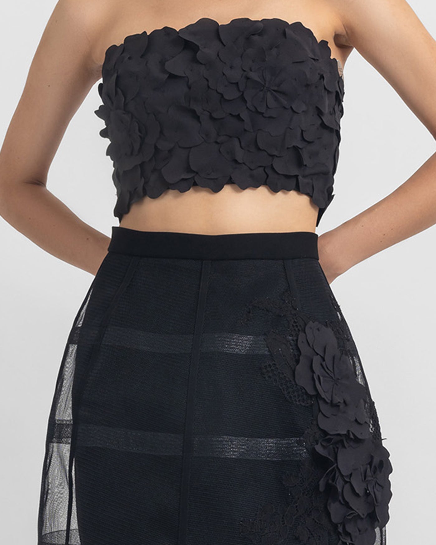 Laser-Cut Top & Cage-Like Skirt