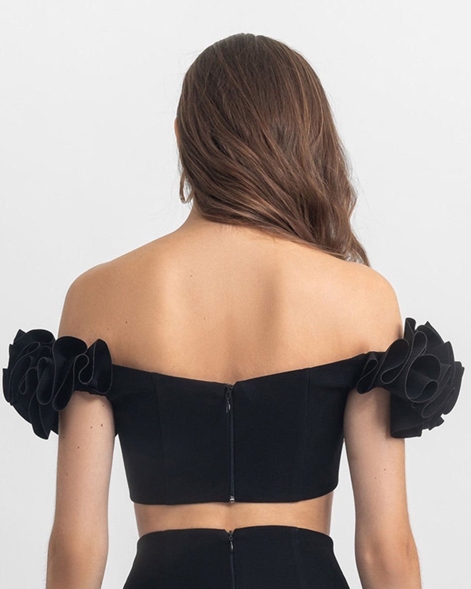 Ruffled Crop Top - Gemy Maalouf