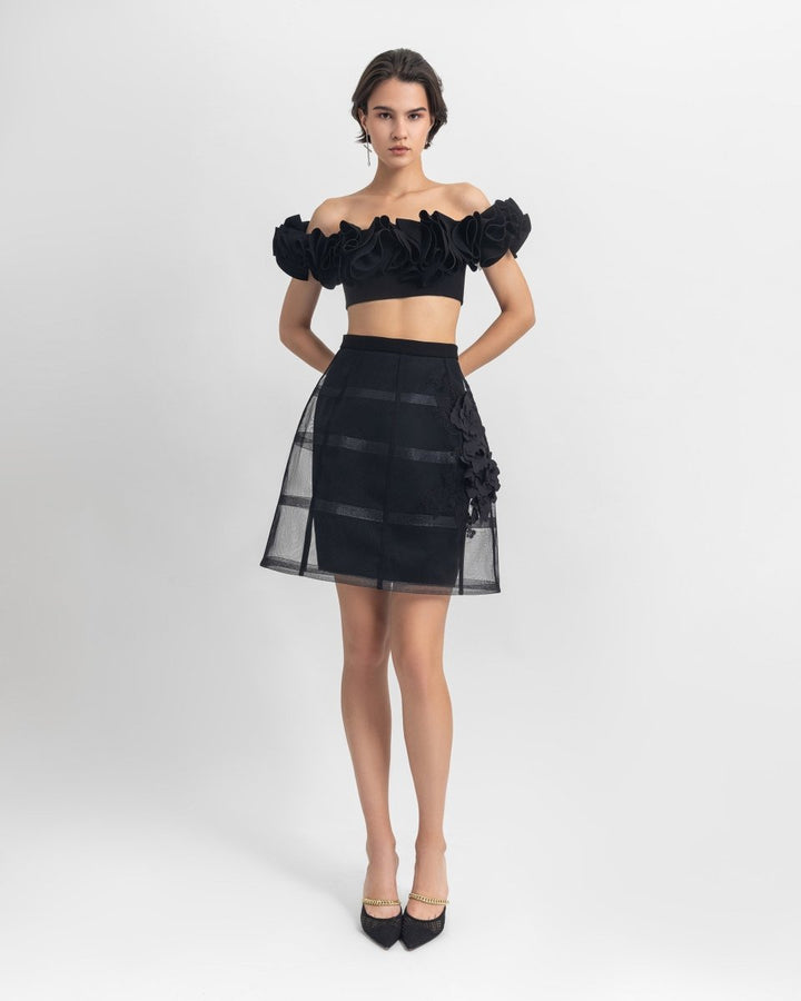 Ruffled Crop Top - Gemy Maalouf
