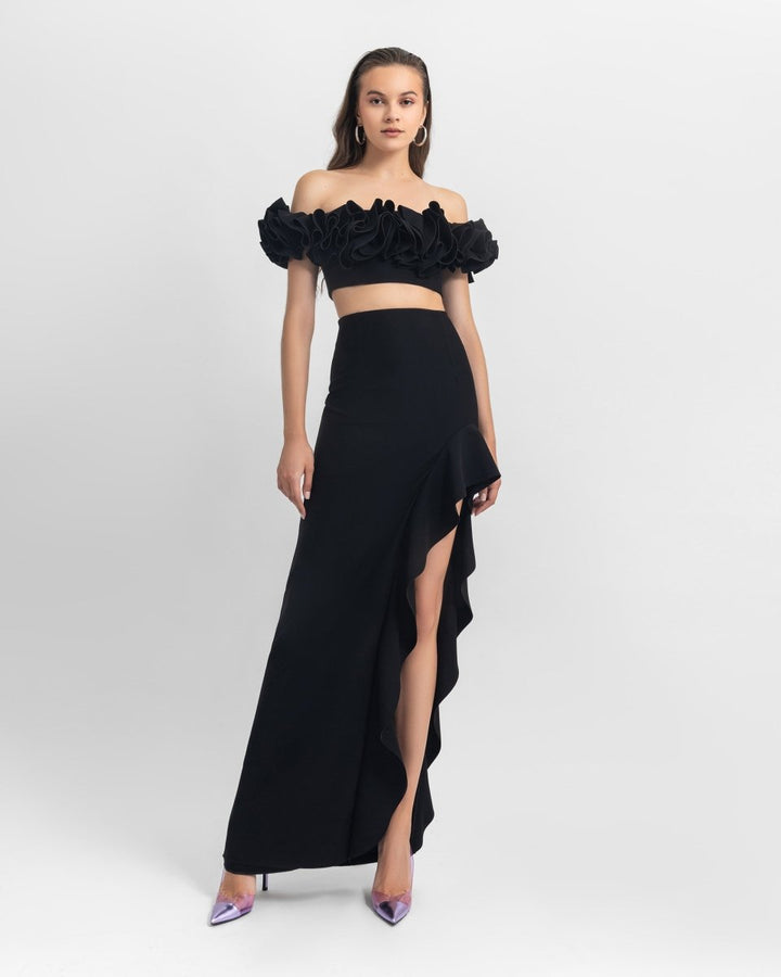 Ruffled Crop Top - Gemy Maalouf