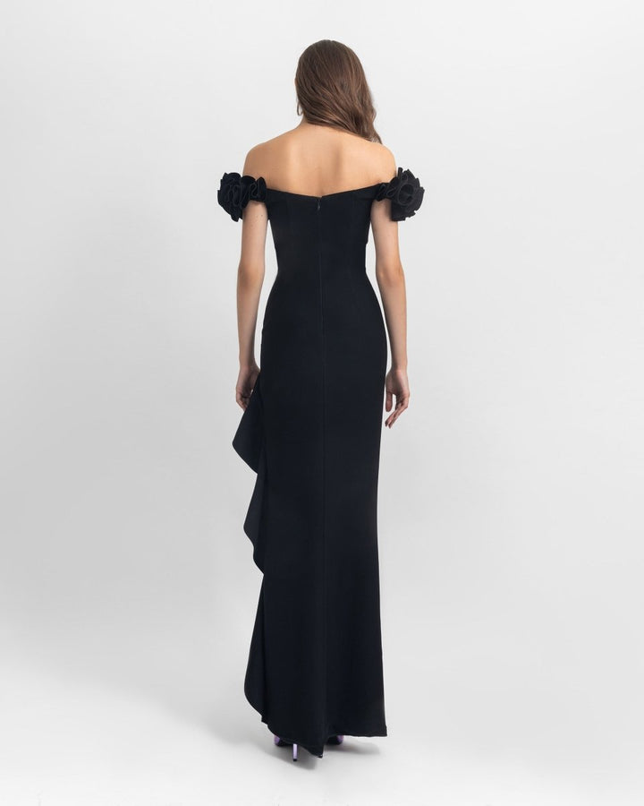 Crepe Ruffled Dress - Gemy Maalouf