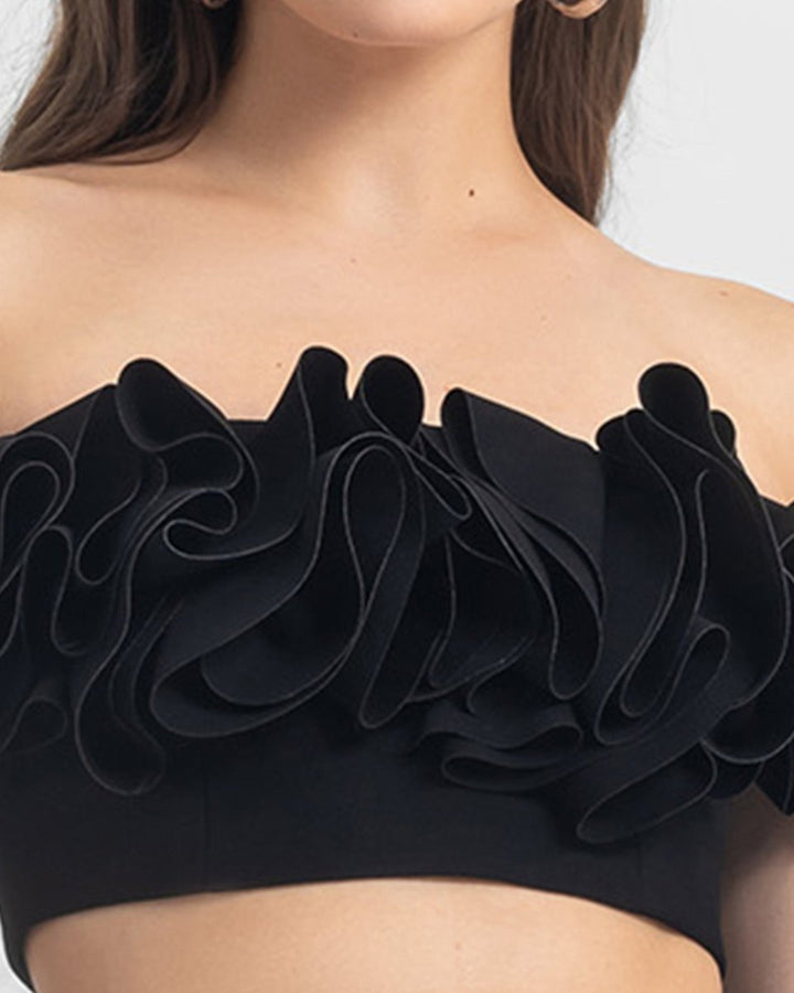 Ruffled Crop Top - Gemy Maalouf
