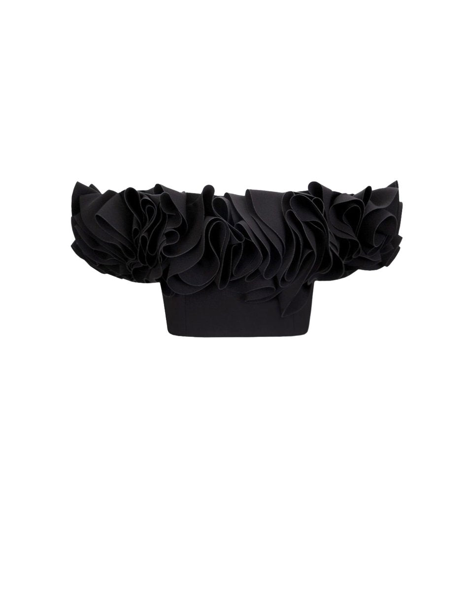 Ruffled Crop Top - Gemy Maalouf