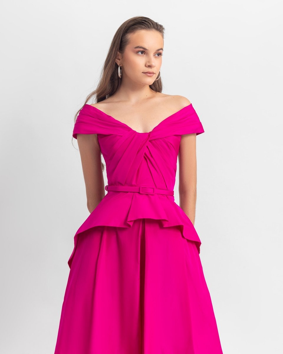 Fuchsia Taffeta Set - Gemy Maalouf