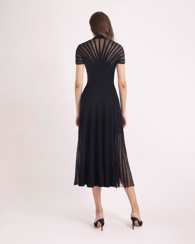 Deep V-Neckline Knit Dress