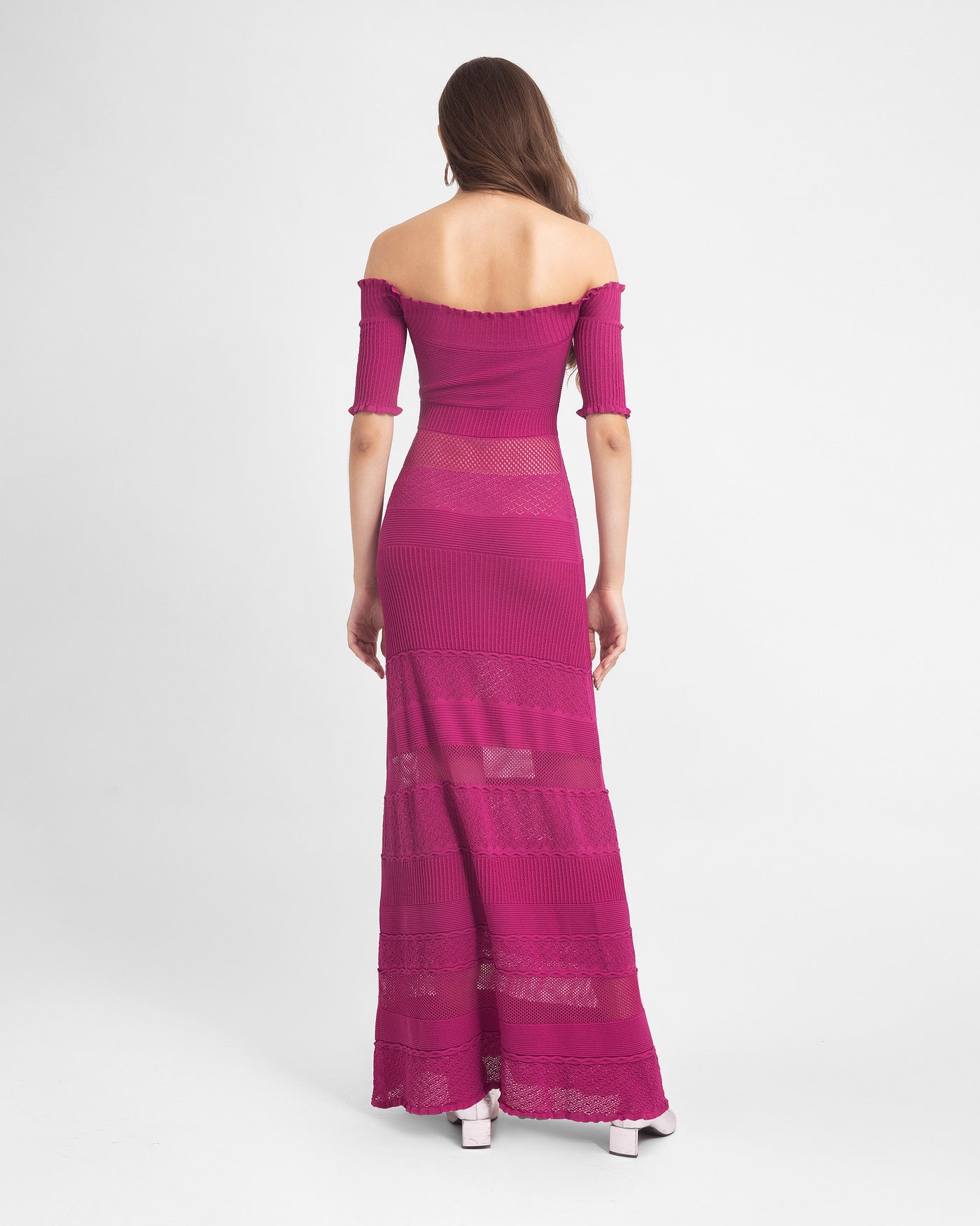 Straight Knit Fuchsia Dress