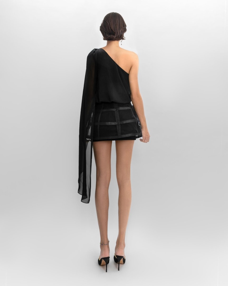 Chiffon Top & Cage - like Skirt - Gemy Maalouf