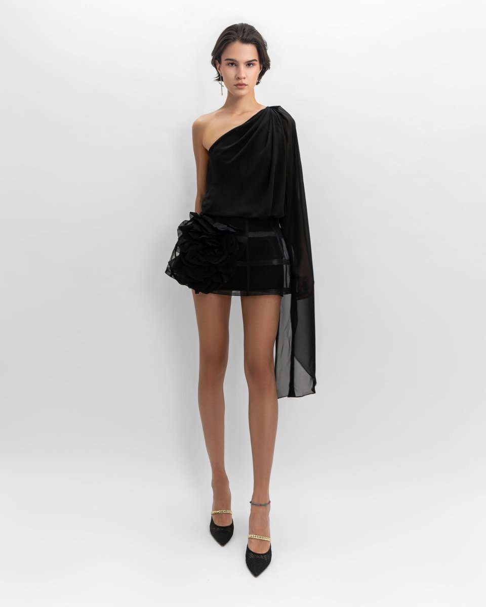 Chiffon Top & Cage - like Skirt - Gemy Maalouf