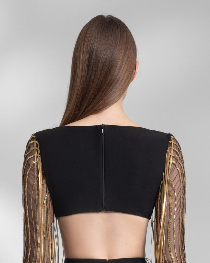 Metallic Fringes Top - Gemy Maalouf