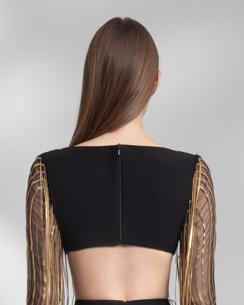 Metallic Fringes Top - Gemy Maalouf