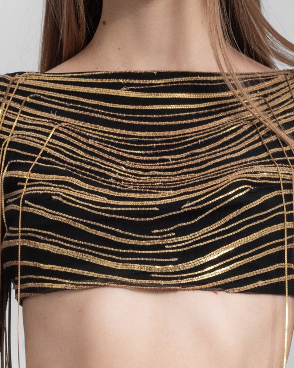 Metallic Fringes Top - Gemy Maalouf