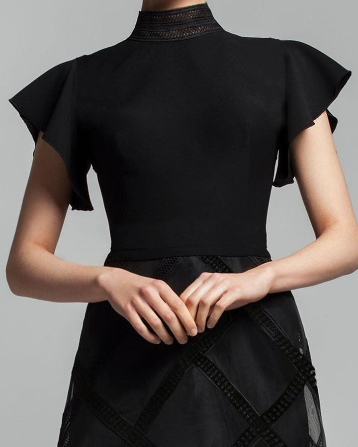 Bell Sleeves Short Dress - Gemy Maalouf